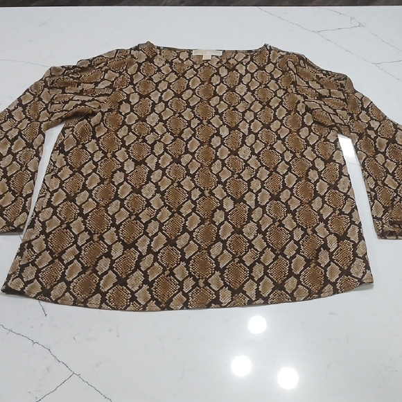 Michael Kors Size M Snake Snakeskin Print Open Cage Sleeve Shirt Gentle Used - Picture 1 of 7